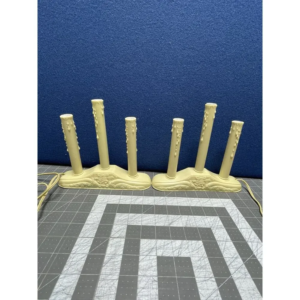 2 Candelabra‎ 3 Light Window Electric Candolier Plastic Drip Christmas
